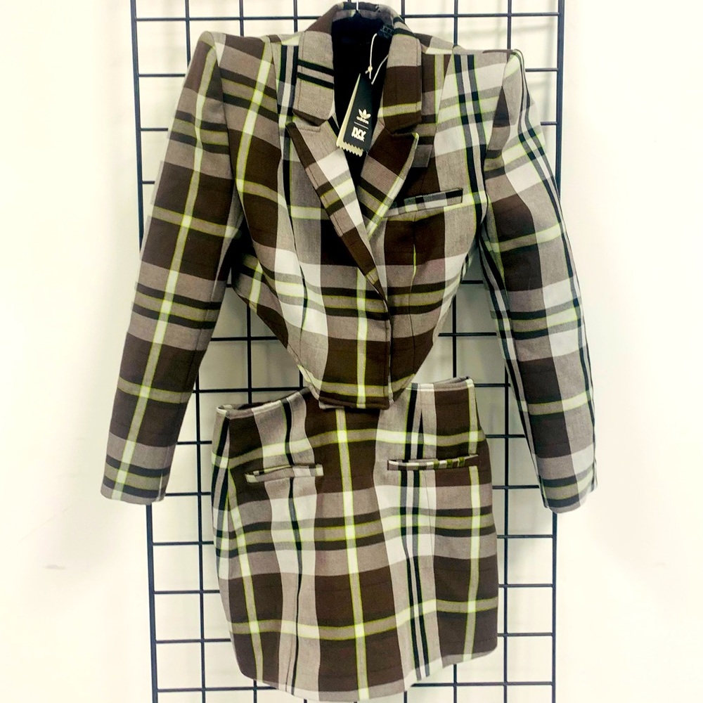 ADIDAS X IVY PARK HALLS OF IVY PLAID DRESS SUIT COMBO